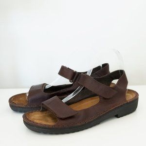 NAOT Chunky Leather Velcro Strap Sandals